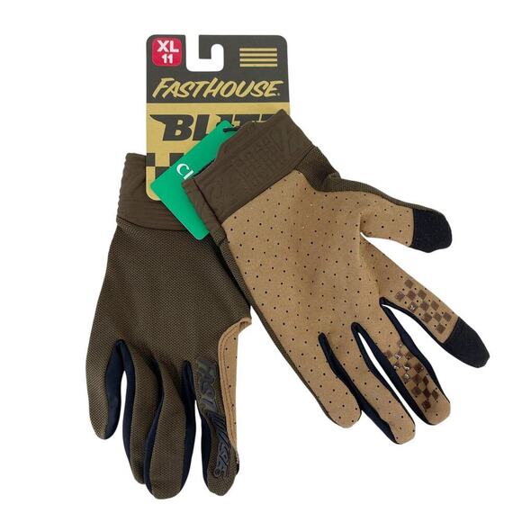 Fasthouse Blitz Glove - Brown Full Finger MTB Size XL NEW with tags! - Picture 1 of 3